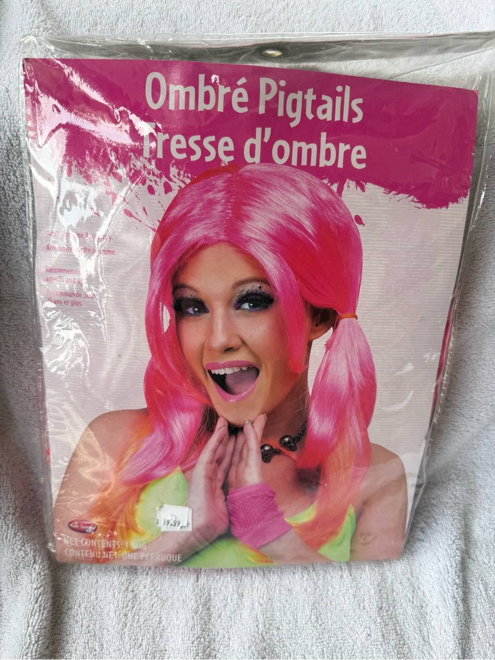 Pink and Orange Ombré Pigtails Wig